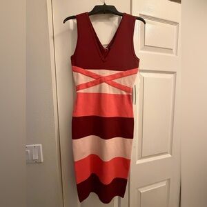BEBE bandage color block dress. New with tags!